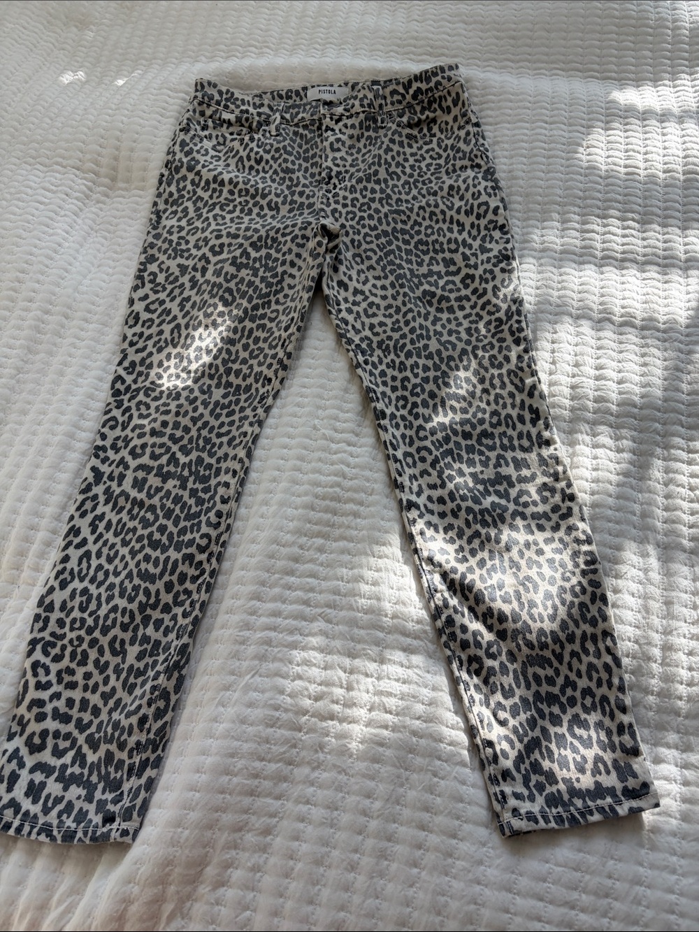 pistola Beige and Black Leopard Skinny Jeans